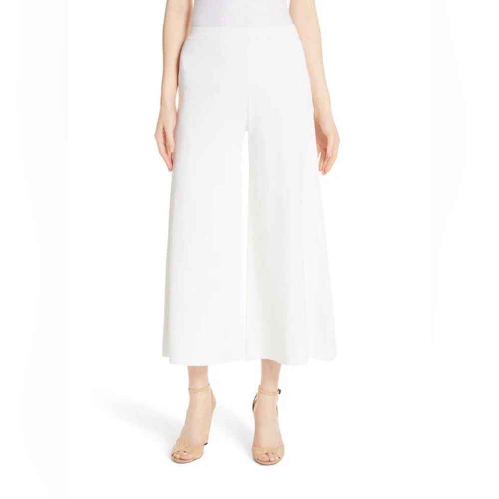 THEORY Wide Leg White Cropped Pants
